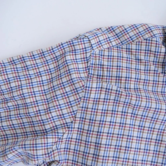 Vintage Peter Millar Multi-colour Checker 100% Cotton Button Up Shirt Size XL - Picture 12 of 14